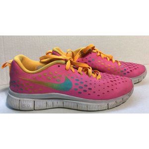 Nike Free Express Pink & Orange Girls Sneakers 6.5